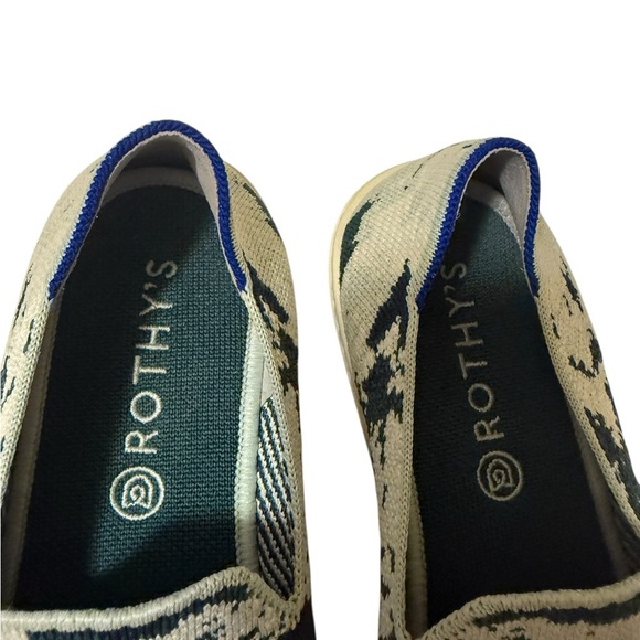 Rothy's Blue and White Artistic Loafers Rothys Sea Green Shibori Sneakers Shoes - Picture 9 of 11